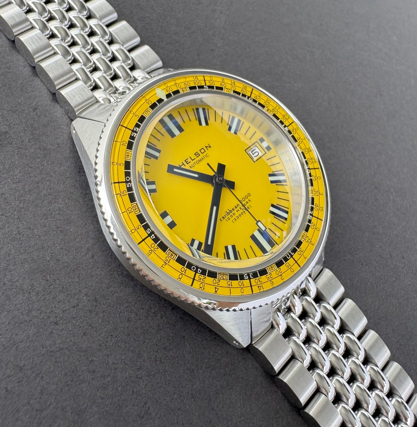Caribbean Yellow Dial Yellow Bezel Miyota 9015