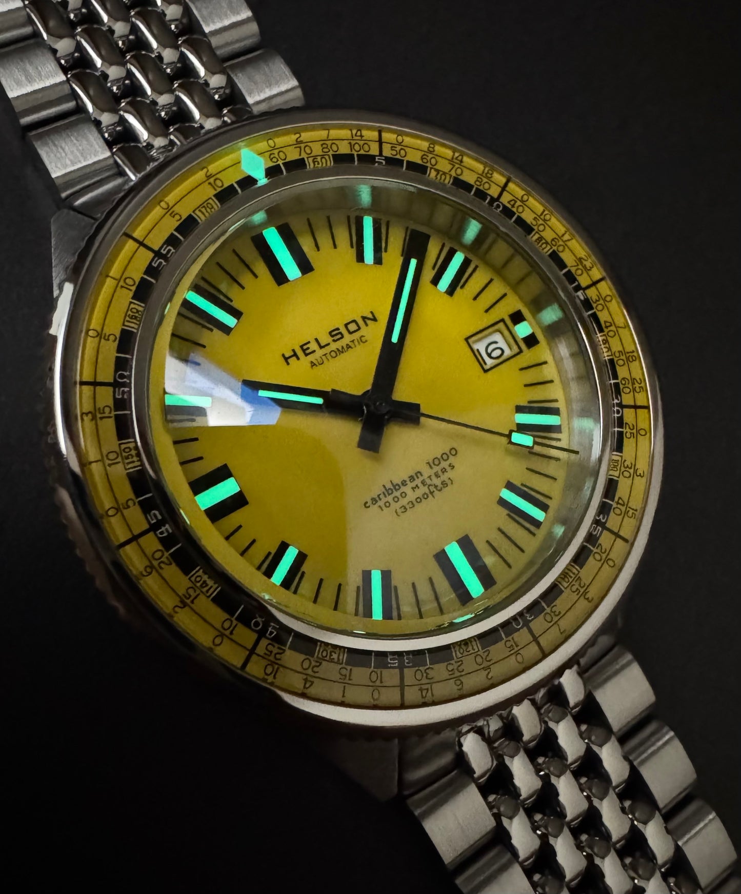 Caribbean Yellow Dial Yellow Bezel Miyota 9015