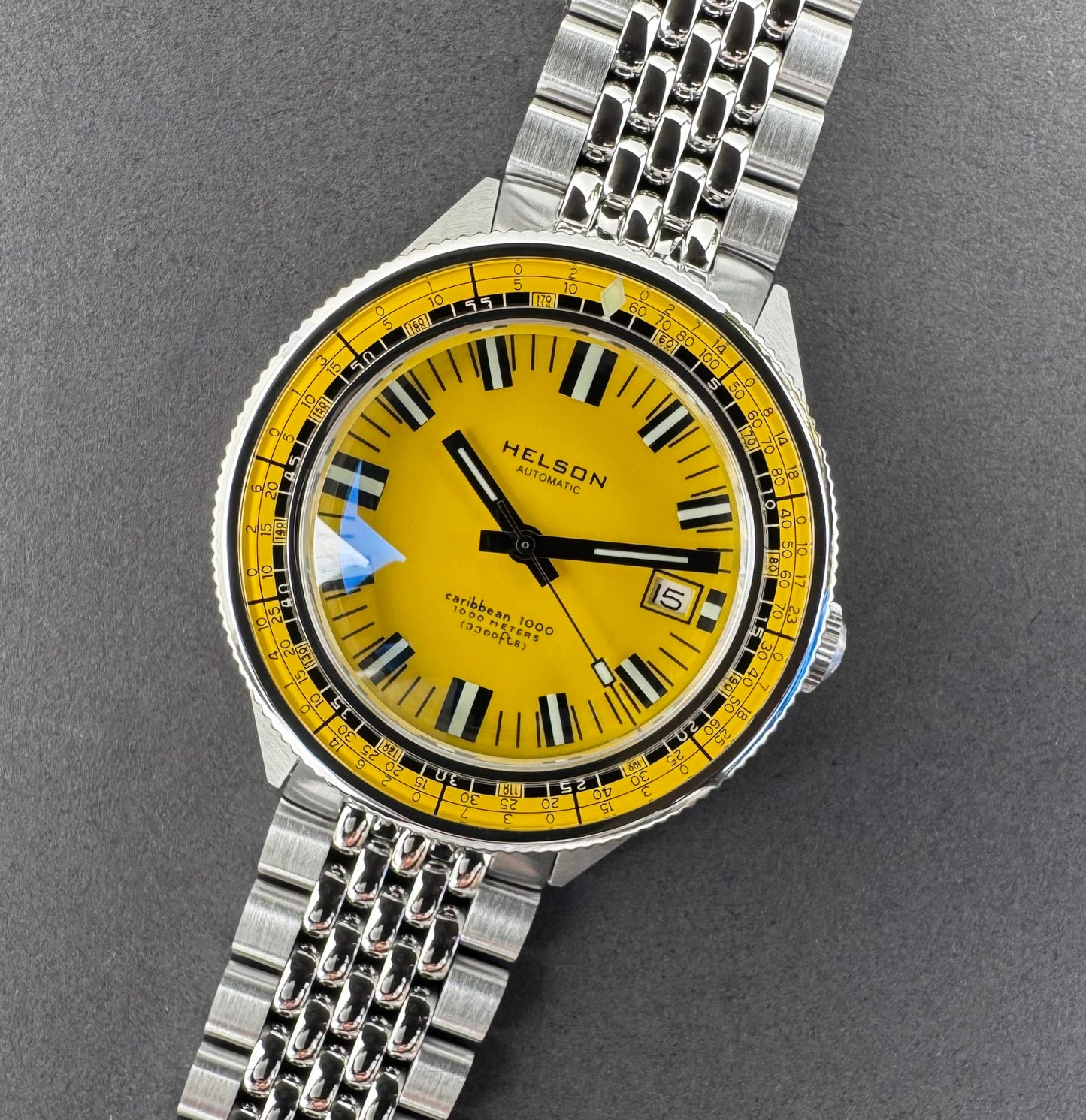 Caribbean Yellow Dial Yellow Bezel Miyota 9015