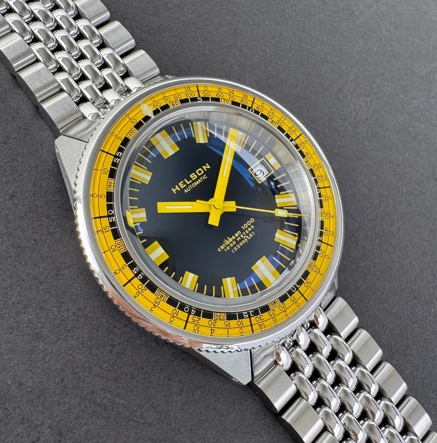 Caribbean Black Dial Yellow Bezel Miyota 9015