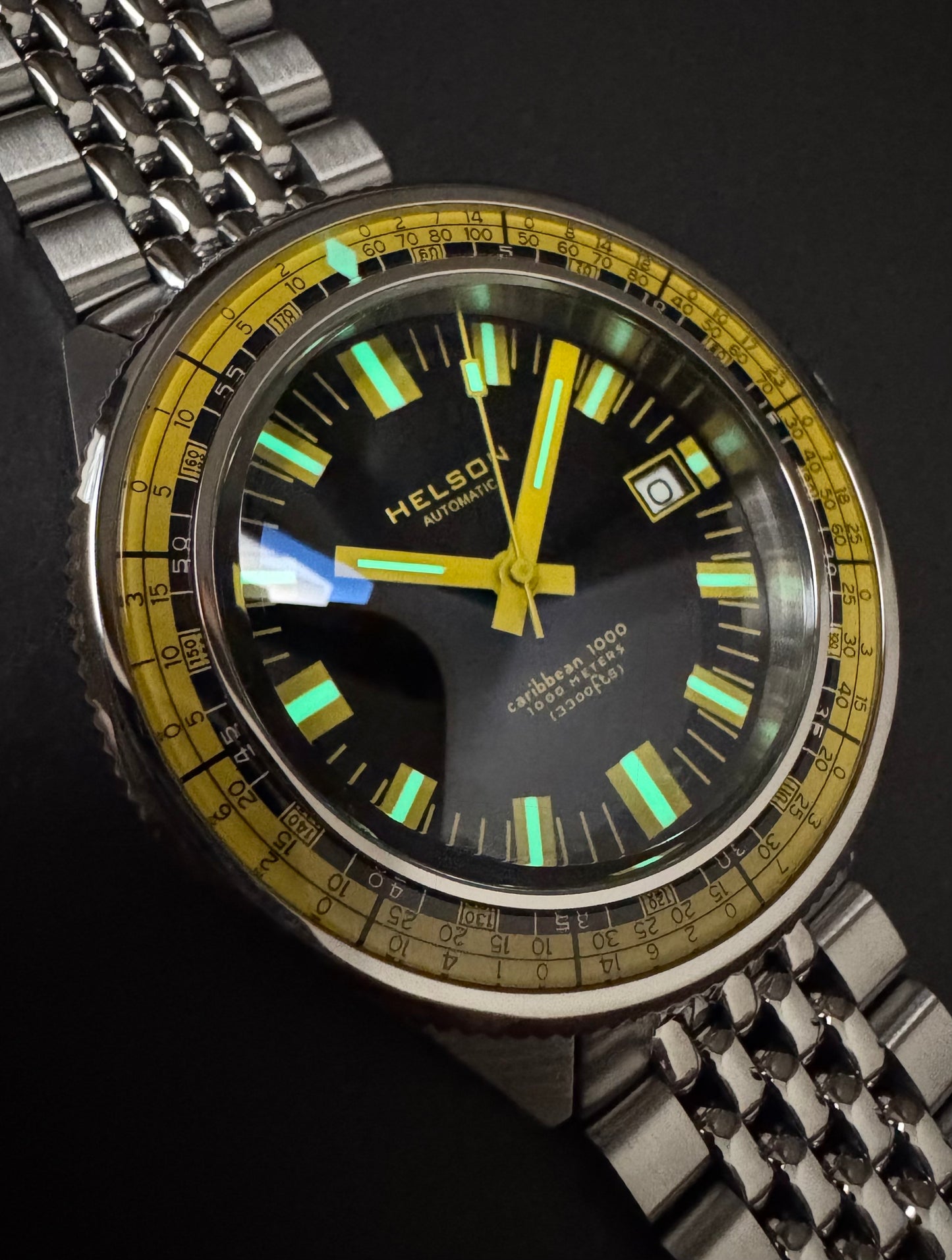 Caribbean Black Dial Yellow Bezel Miyota 9015
