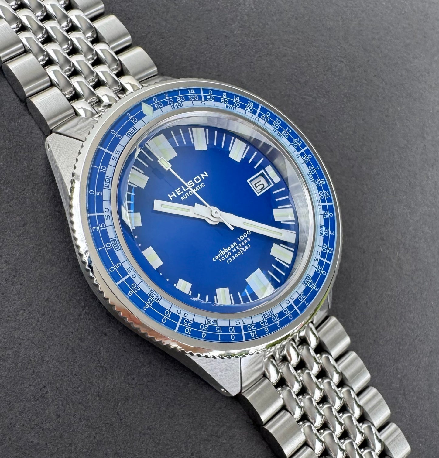 Caribbean Blue Dial Blue Bezel Miyota 9015