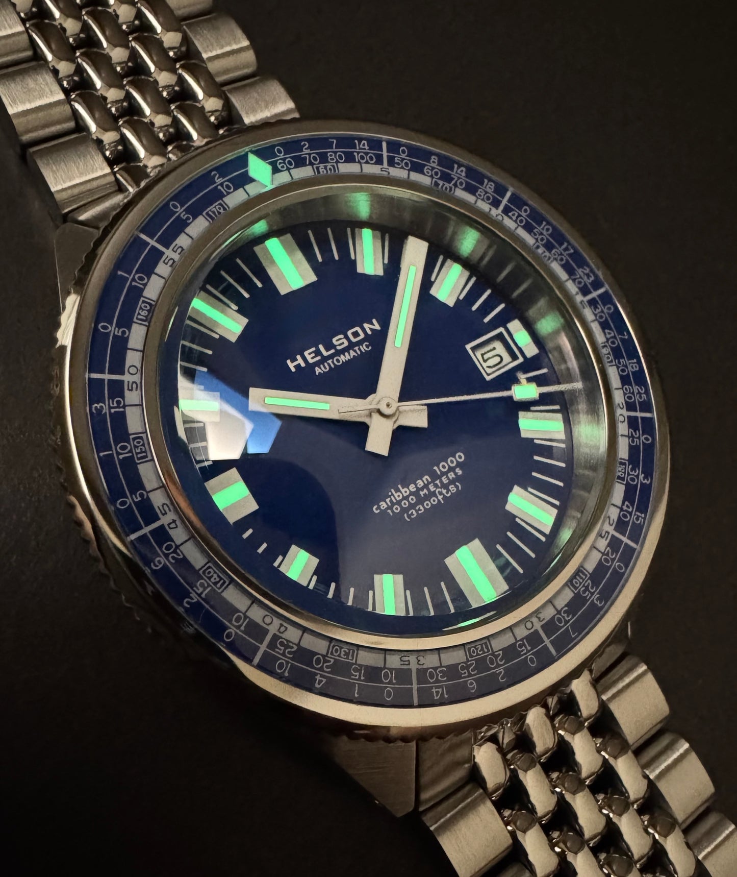 Caribbean Blue Dial Blue Bezel Miyota 9015