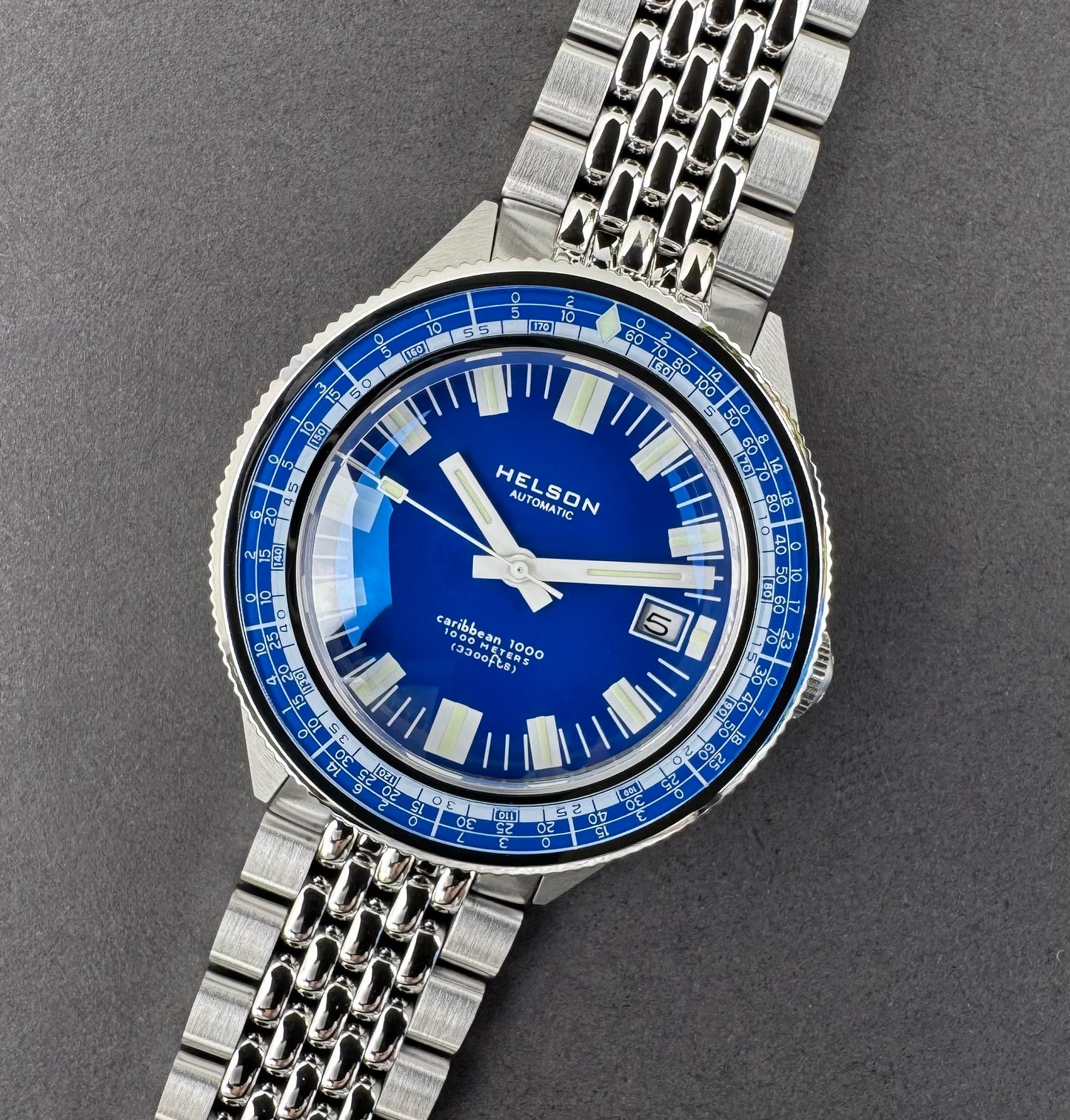 Caribbean Blue Dial Blue Bezel Miyota 9015
