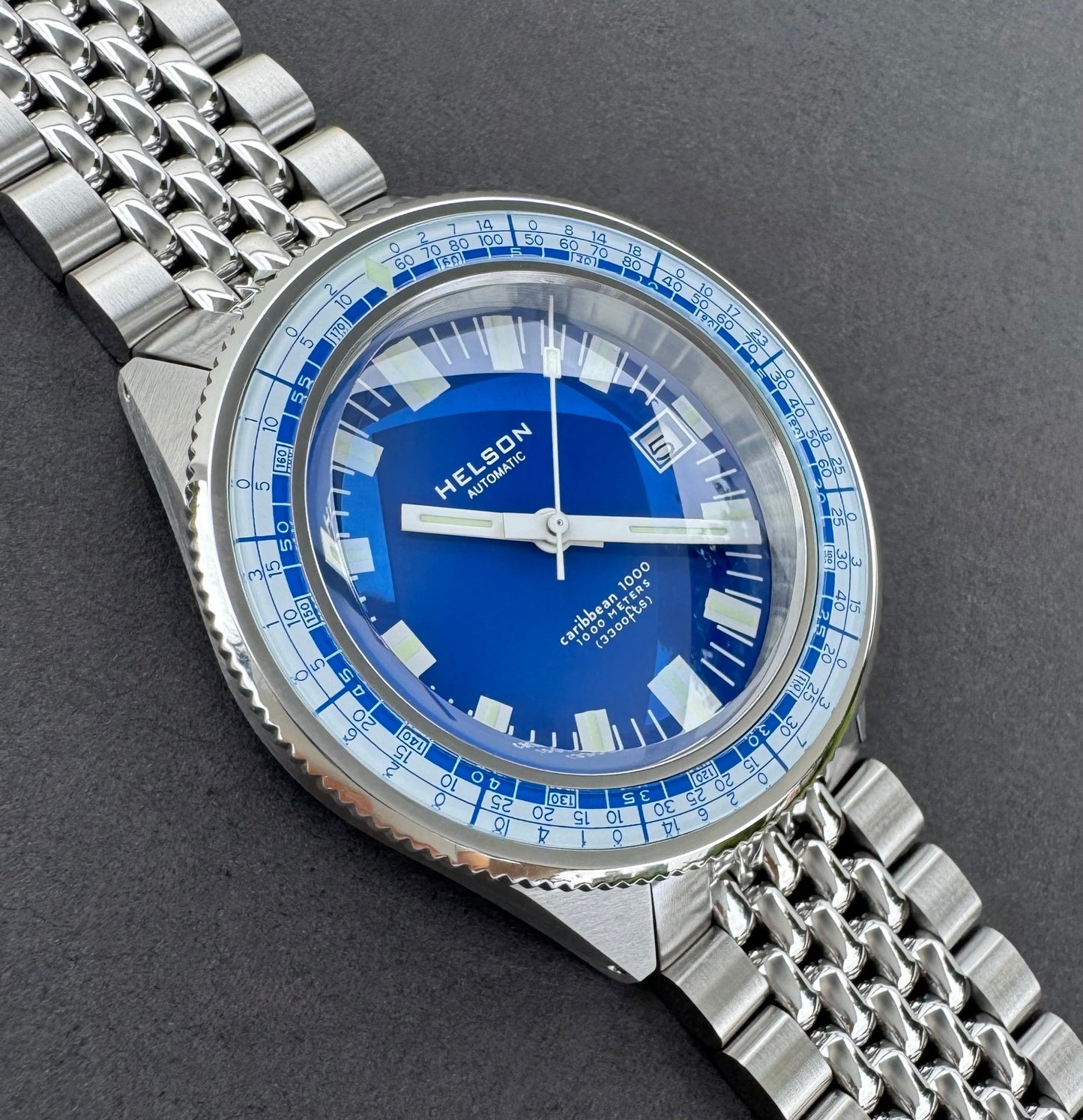 Caribbean Blue Dial White Bezel Miyota 9015