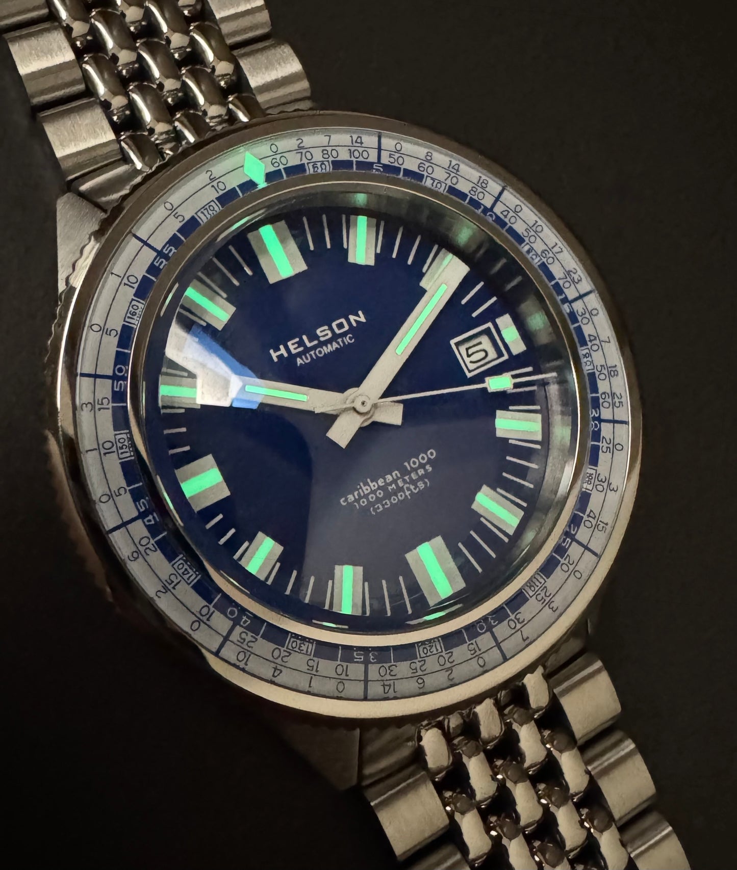 Caribbean Blue Dial White Bezel Miyota 9015