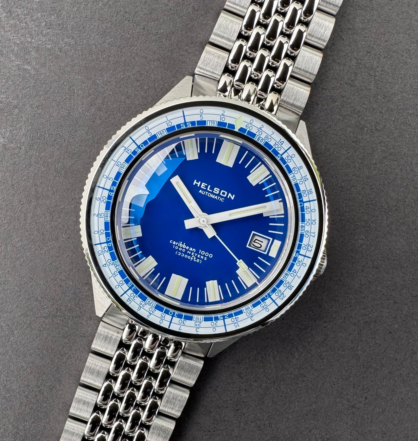 Caribbean Blue Dial White Bezel Miyota 9015
