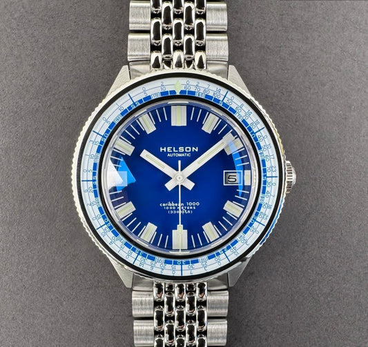 Caribbean Blue Dial White Bezel Miyota 9015