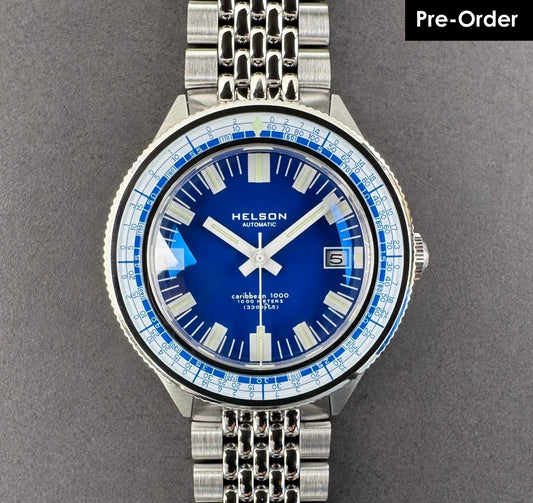 Caribbean Blue Dial White Bezel Miyota