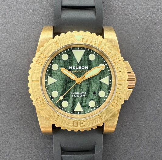 Shark Diver 45 Brass Green Marble